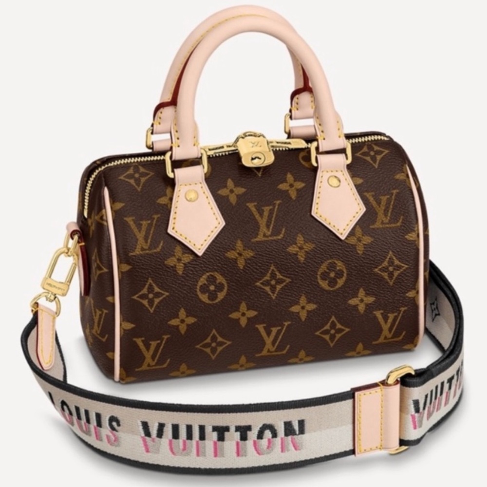 🆕💜Louis Vuitton ADJUSTABLE SPEEDY BANDOULIÈRE 20 Black Strap